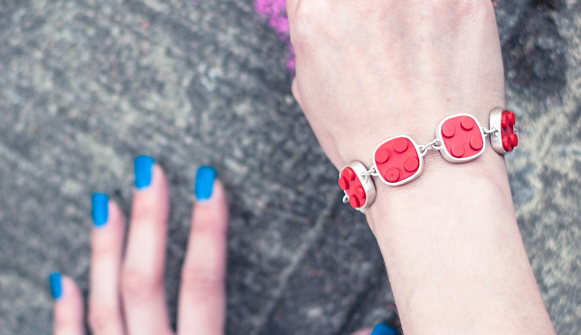 red lego link bracelet