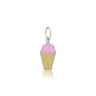 LEGO mini-figure accessory strawberry ice cream cone charm with silver loop at top for chain to go through