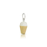 LEGO mini-figure accessory vanilla ice cream cone charm with silver loop at top for chain to go through