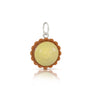 LEGO mini-figure accessory banana cream pie charm with silver loop at top for chain to go through