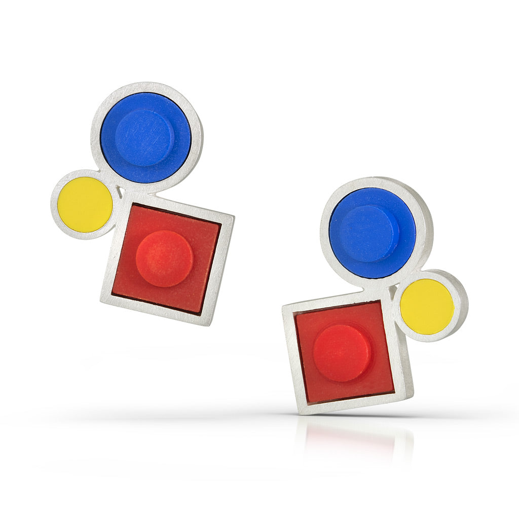 LEGO house dot earrings