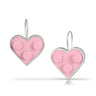 Pink LEGO bricks in the shape of heart earrings