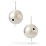 Hand fabricated contemporary dome earrings with a LEGO element