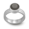sterling silver modern ring with a grey LEGO brick