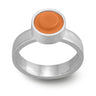 Sterling silver hand fabricated ring with an orange LEGO dot