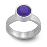 Purple LEGO stud set into a hand fabricated ssterling silver stacklable ring