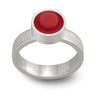 Red LEGO stud set into a sterling silver handmade ring