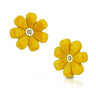 LEGO friends yellow flower earrings with colored yellow diamonds in 18kt yellow gold
