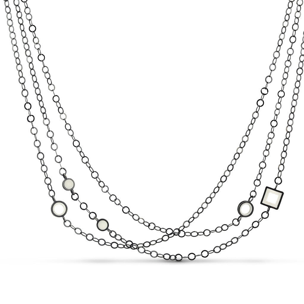 Sterling silver modern necklace with recycled and fun LEGO pieces 