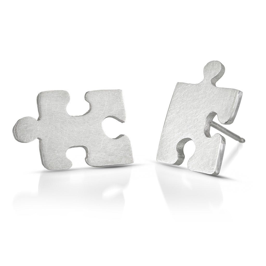 Autism awareness puzzle piece earrings