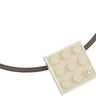 2 X 3 Tan LEGO brick set into a Contemporary, modern sterling silver with a diamond