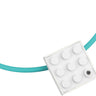 2 X 3 white recycled LEGO brick hand made into a sterling silver pendant with diamond