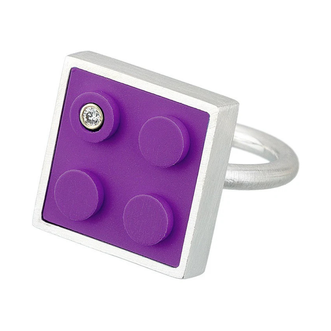 Brick Ring with Diamond