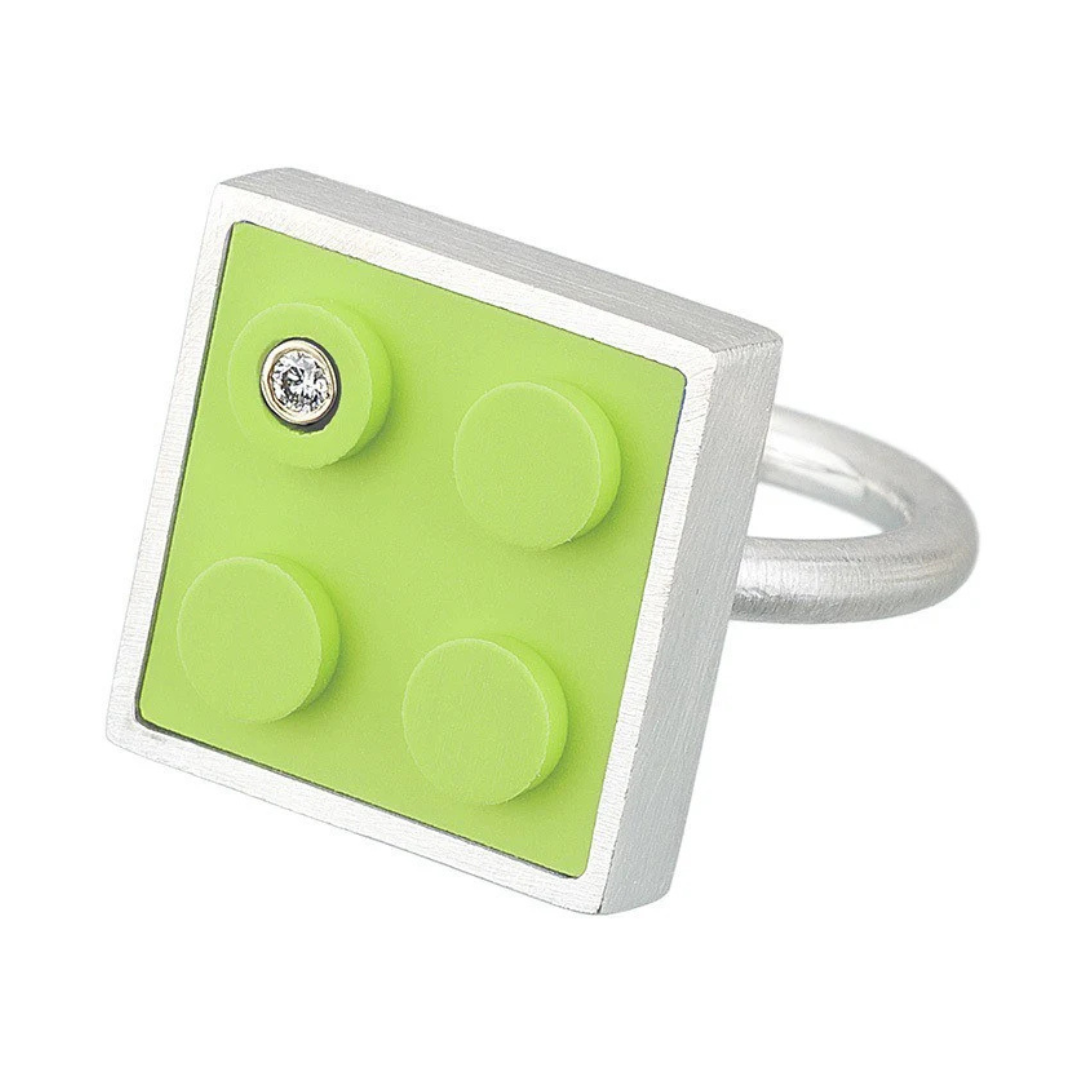 Brick Ring with Diamond