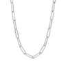 Heavy long oval link chain shown how it would lay on the neck