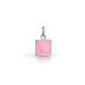 Light Pink 1 X 1 square LEGO charm for necklace or bracelet in sterling silver 