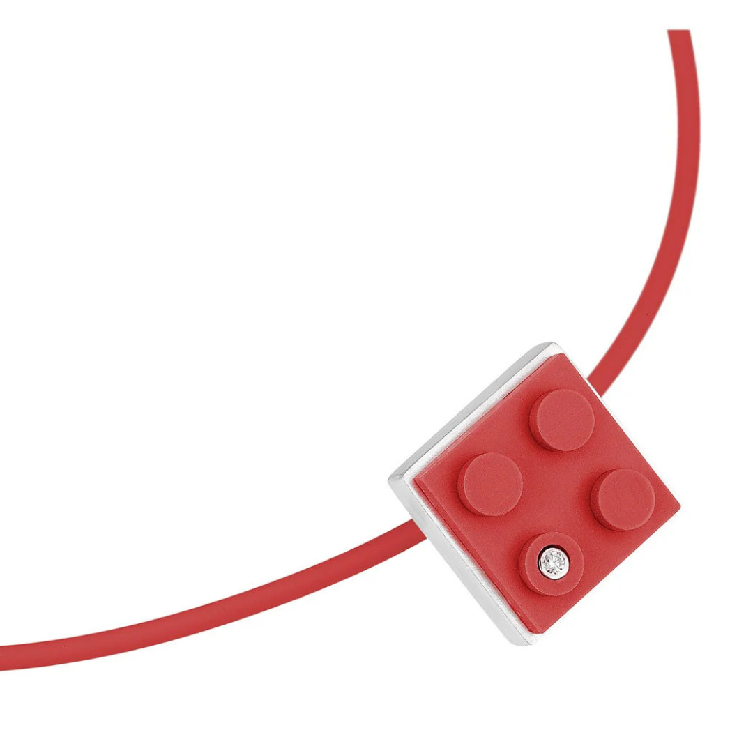 Brick Pendant with Diamond