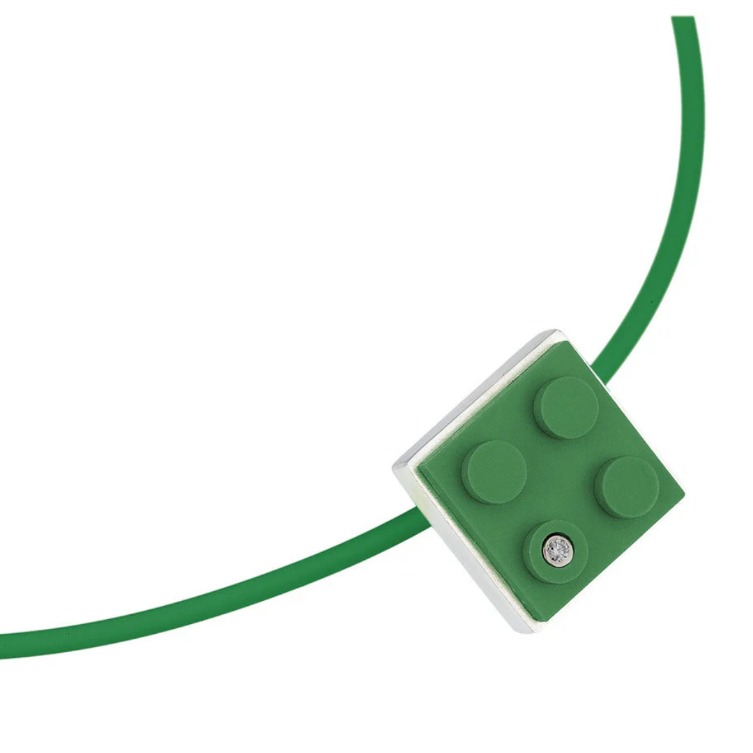 Brick Pendant with Diamond