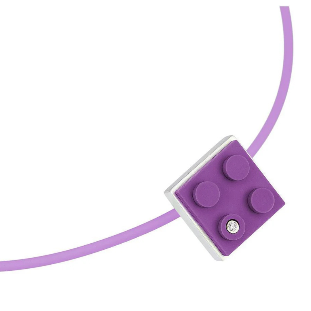 Brick Pendant with Diamond