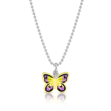 Yellow Butterfly & Diamond Neckalce