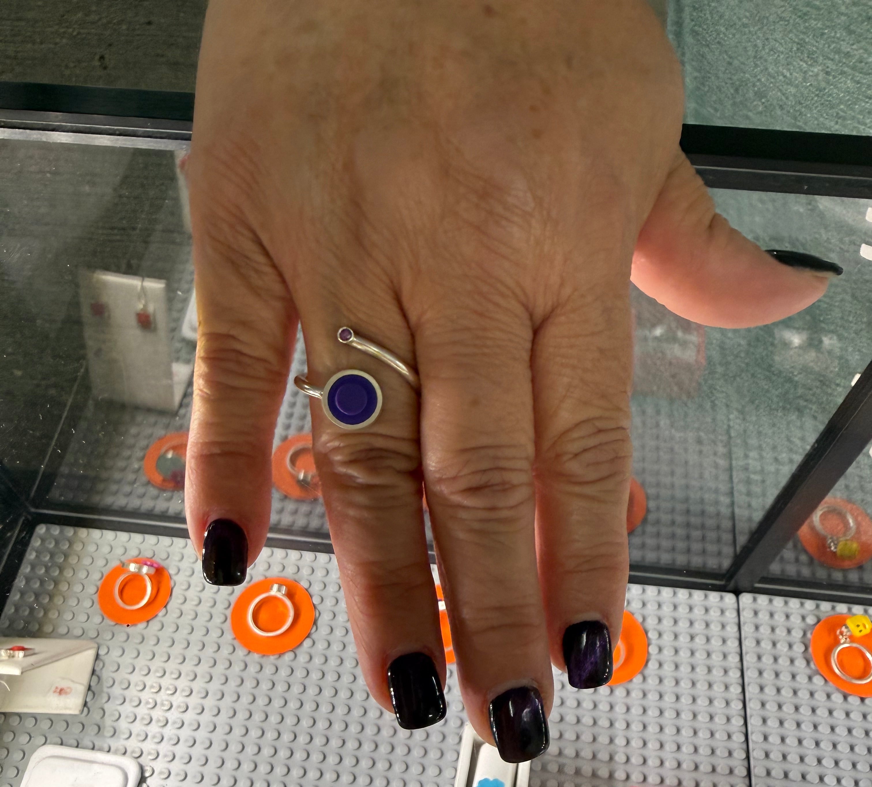 Diamond and dot wrap ring