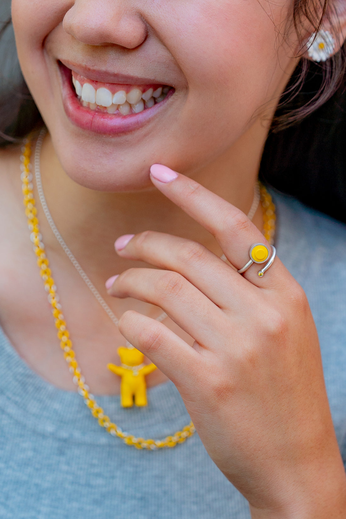 Diamond and dot wrap ring