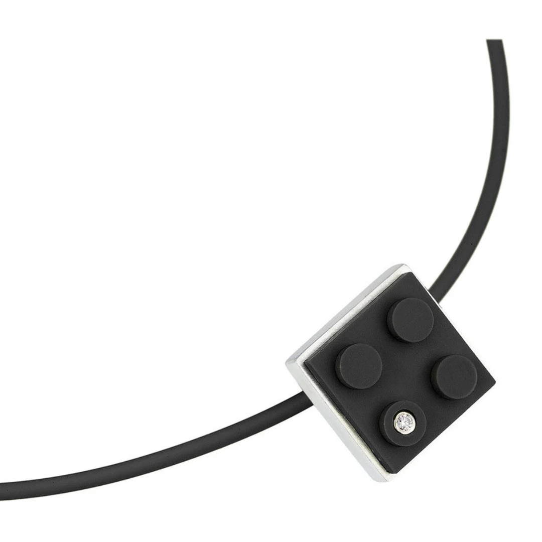 Brick Pendant with Diamond