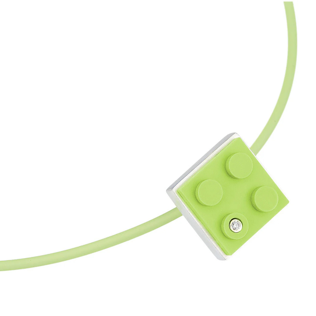 Brick Pendant with Diamond