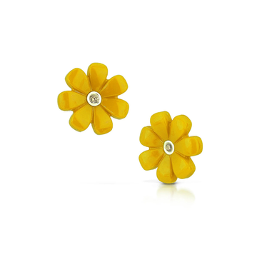 18K Yellow Daisy Earrings