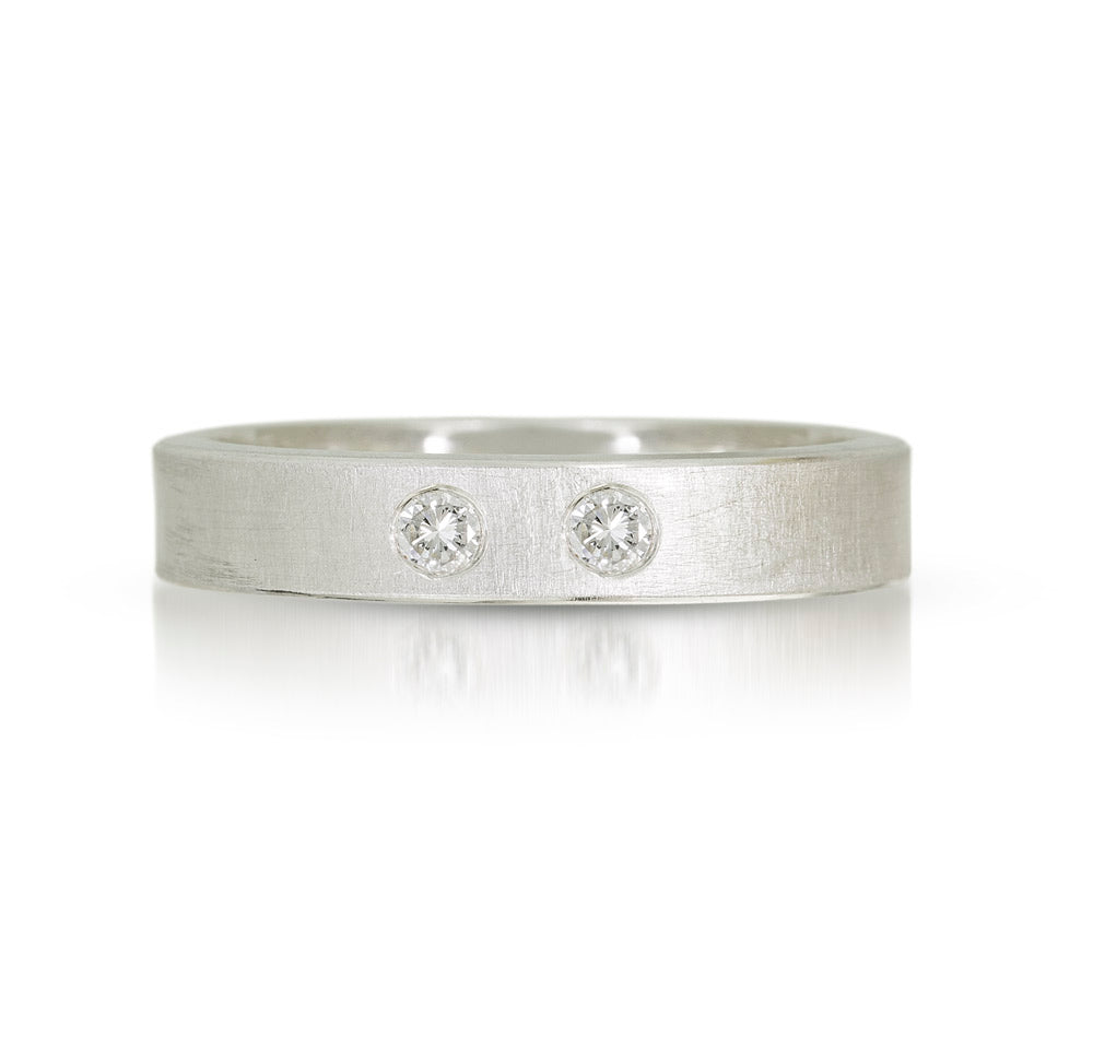 Sterling Silver Diamond Band