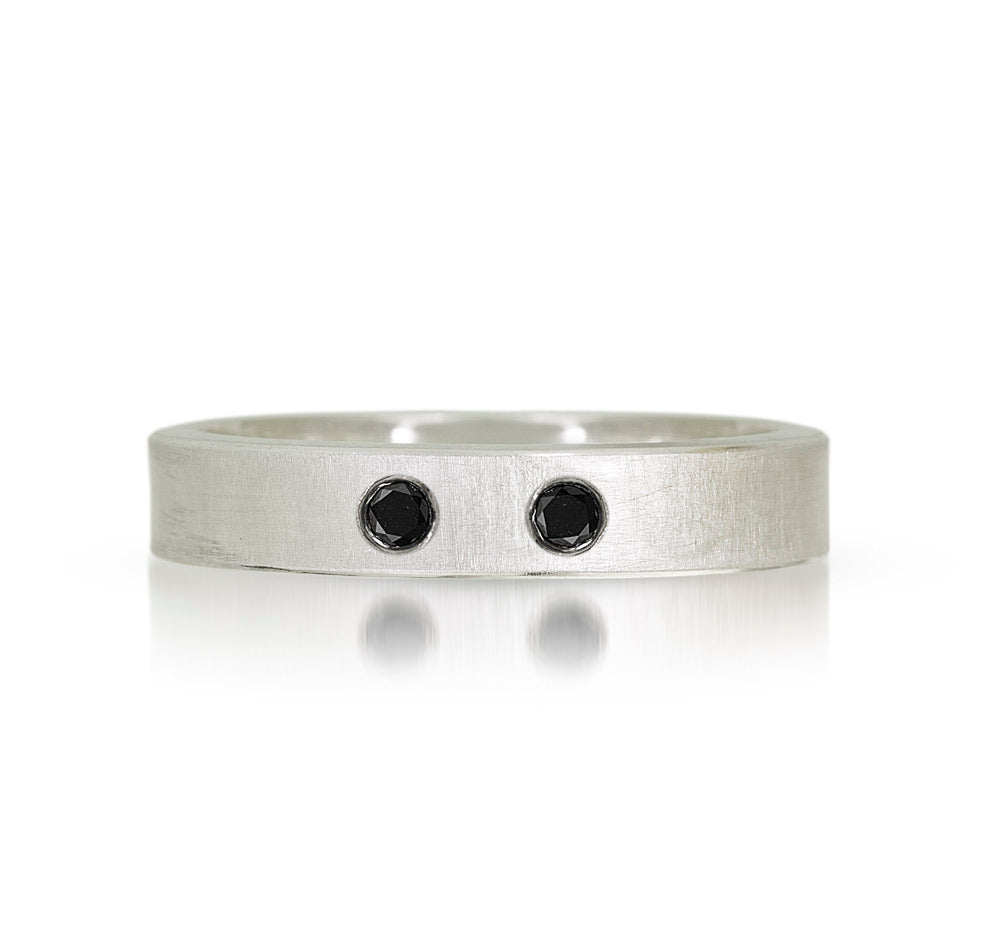 Sterling Silver Black Diamond Band