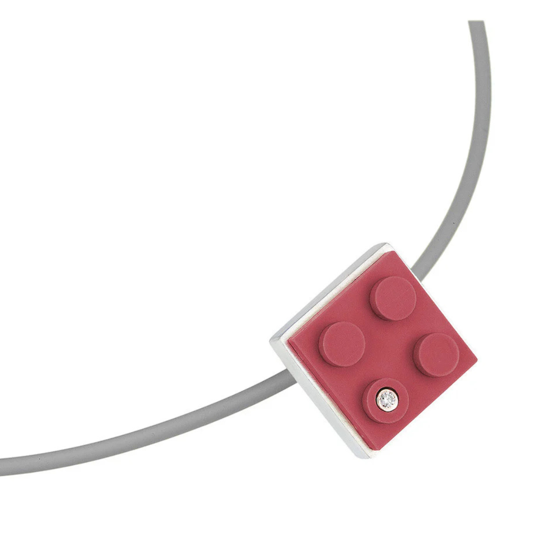 Brick Pendant with Diamond