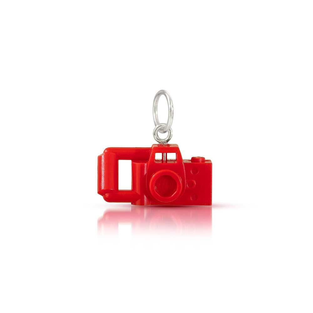 LEGO red camera mini-fig accessory made into a charm for jewelry with sterling silver 
