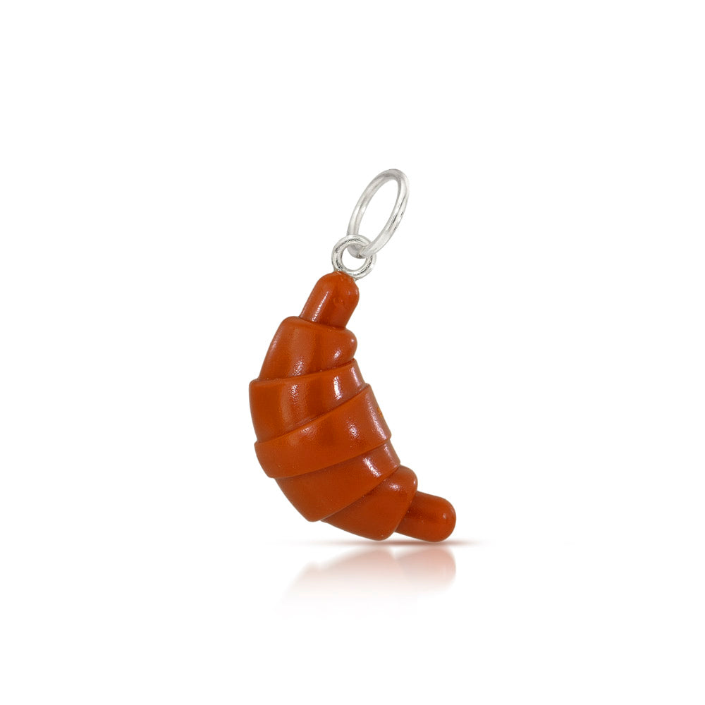 LEGO mini-figure accessory croissant  charm with silver loop at top for chain to go through 