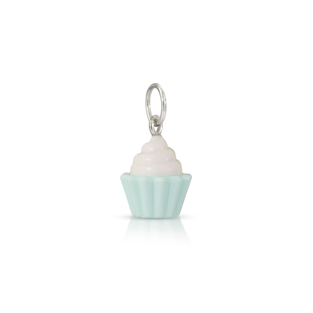 LEGO chocolate cupcake mini-figure accessory  charm with silver loop at top for chain to go through 