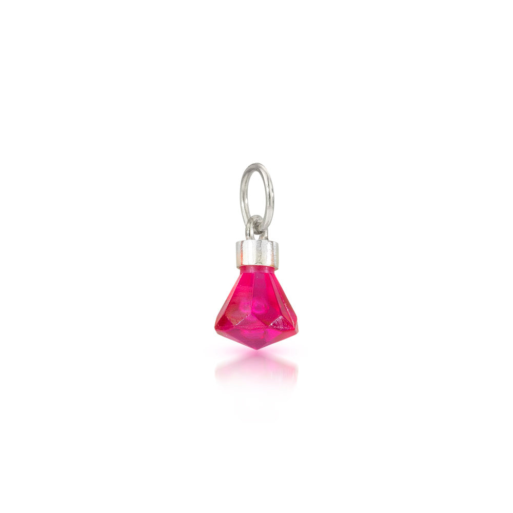LEGO pink toy gem mini-figure accessory made into s sterling silver charm