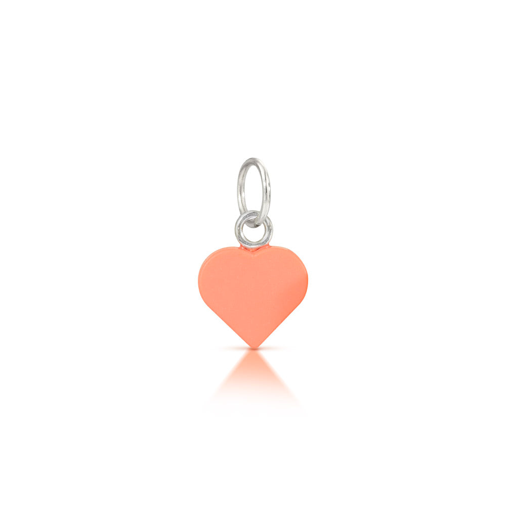 LEGO coral heart dot made into a sterling silver charm