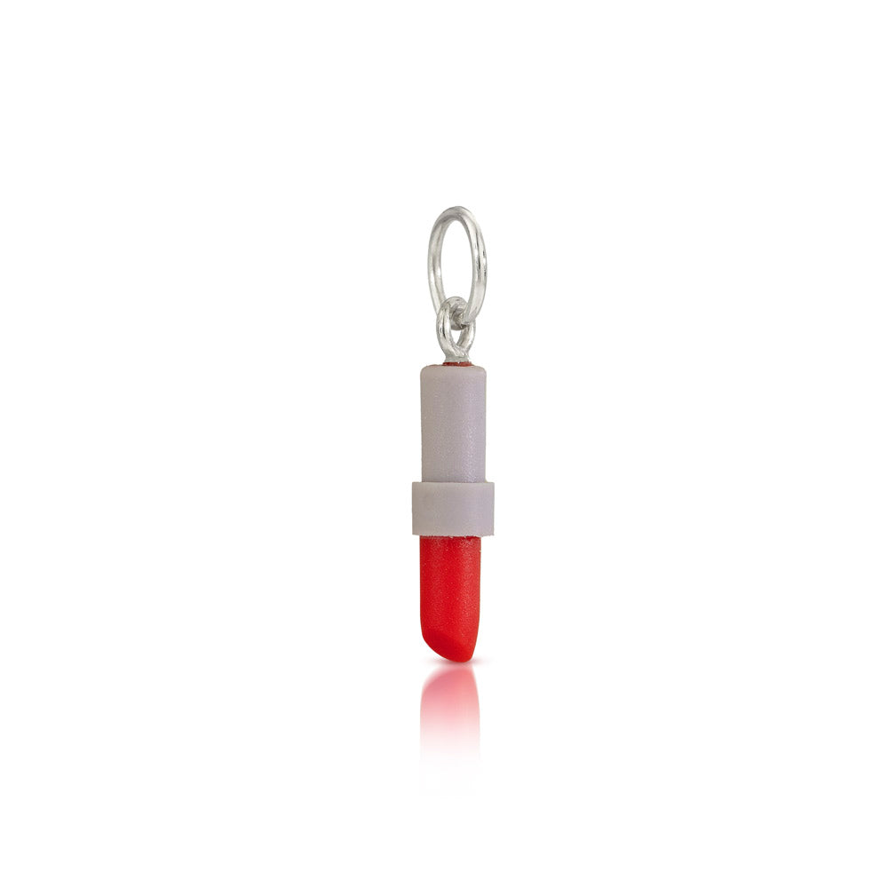 LEGO lipstick mini-figure accessory made into a sterling silver charm