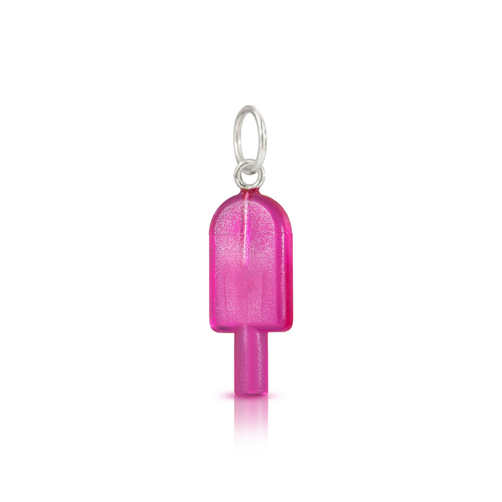  cherry popsicle LEGO mini-figure accessory charm with silver loop at top for chain to go through 