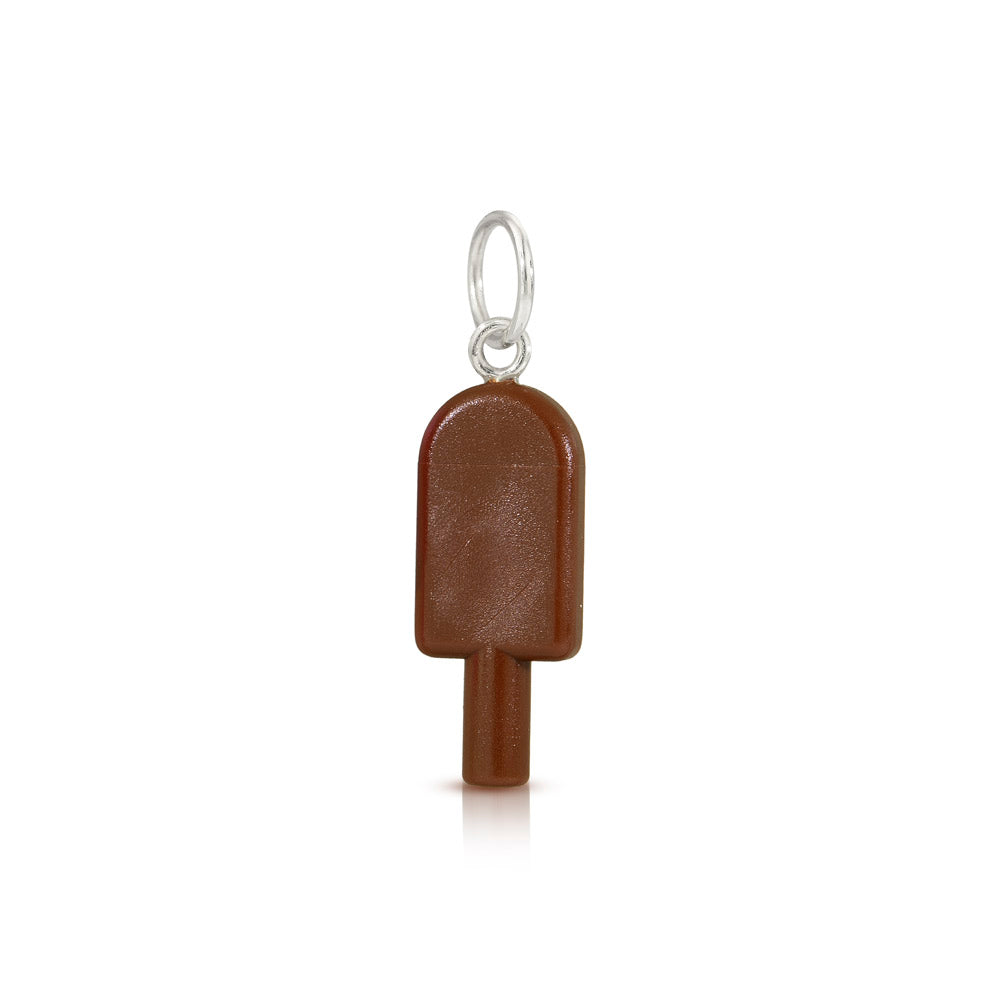 LEGO  chocolate popsicle mini-figure accessory charm with silver loop at top for chain to go through 