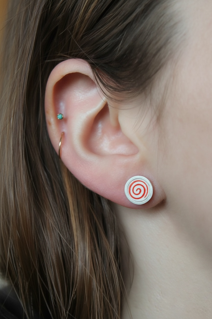 Peppermint swirl earrings