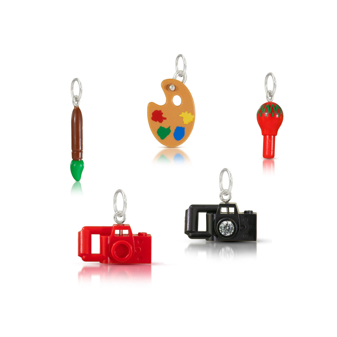 5 LEGO mini figure accessories made into jewelry charms