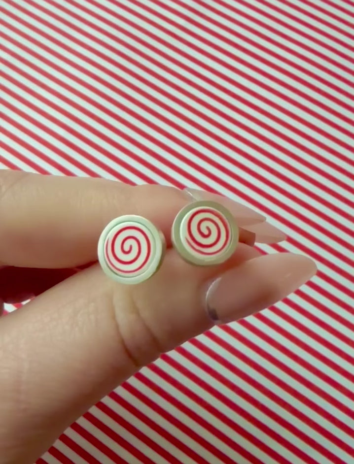 Peppermint swirl earrings