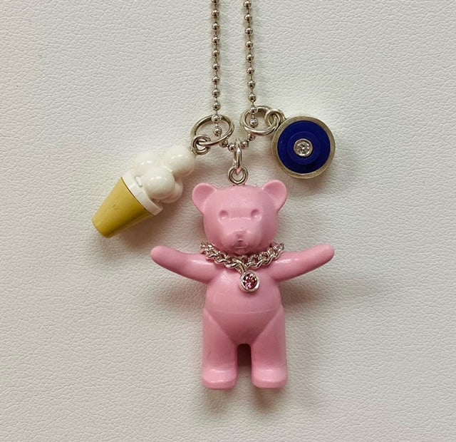 Bubble Gum Teddy Bear Necklace