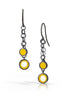 Chain link earrings made with sterling silver and yellow recycled LEGO