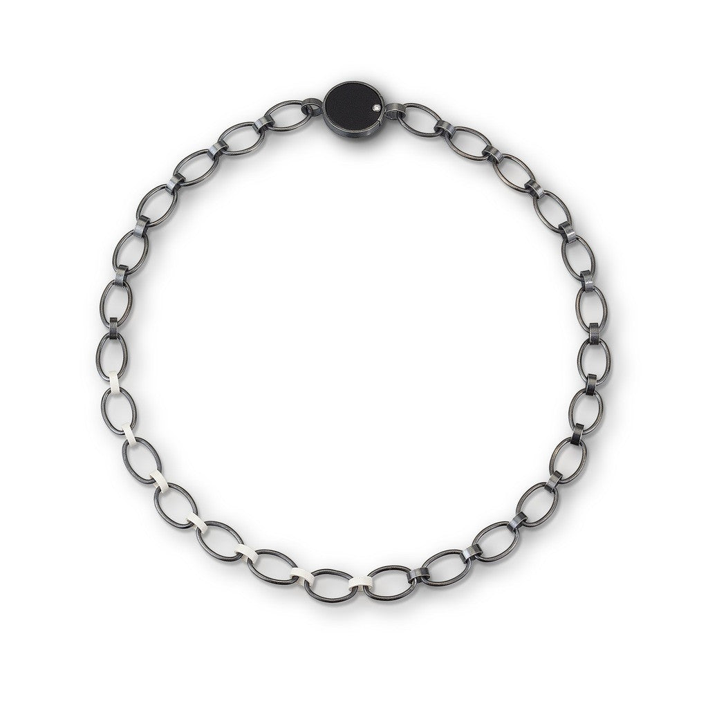 Cascade Link Necklace with Diamond Clasp