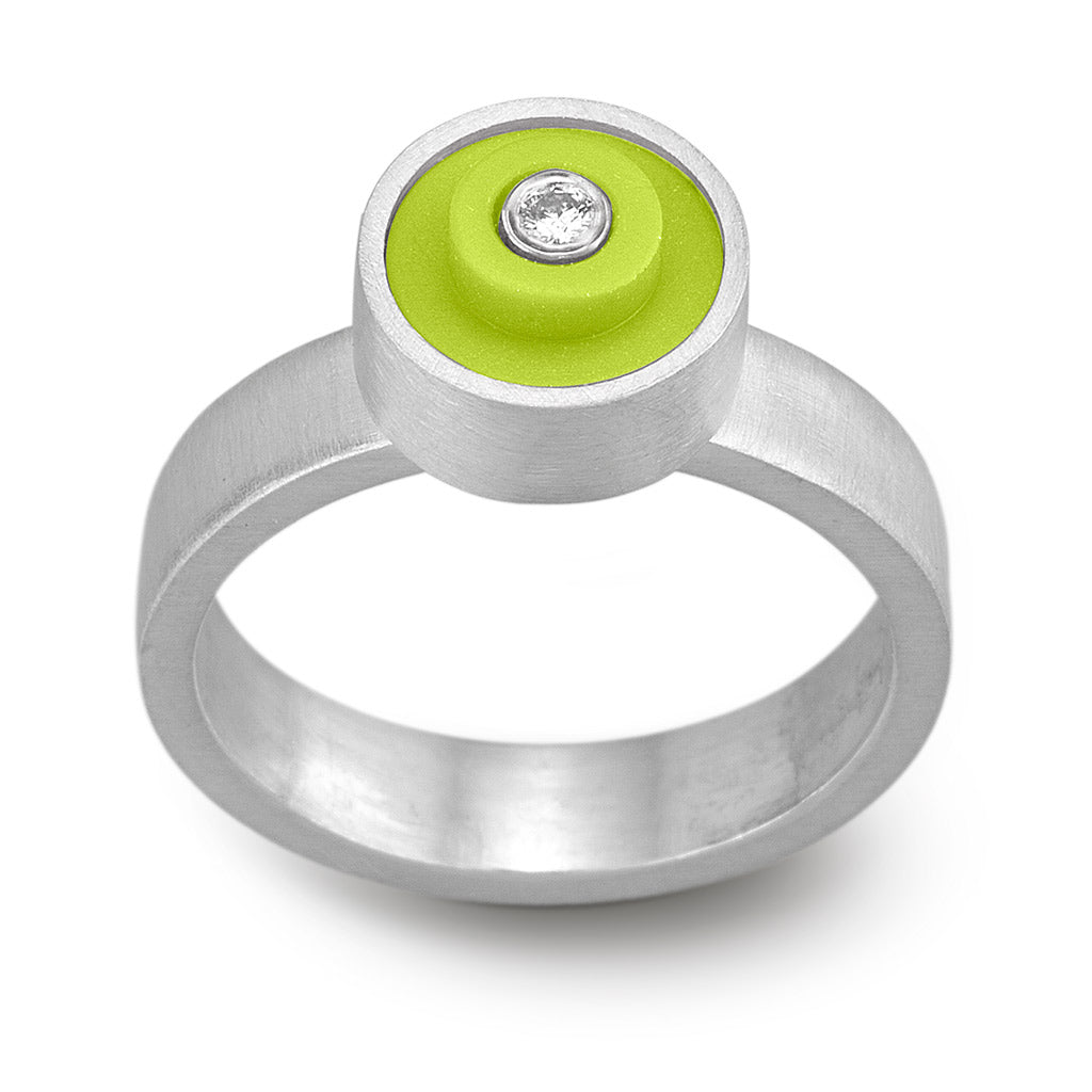 LEGO® dot ring with diamond - Lime
