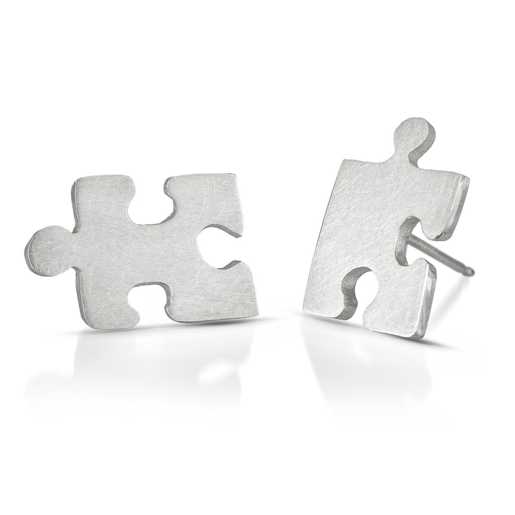 Autism awareness puzzle piece earrings 