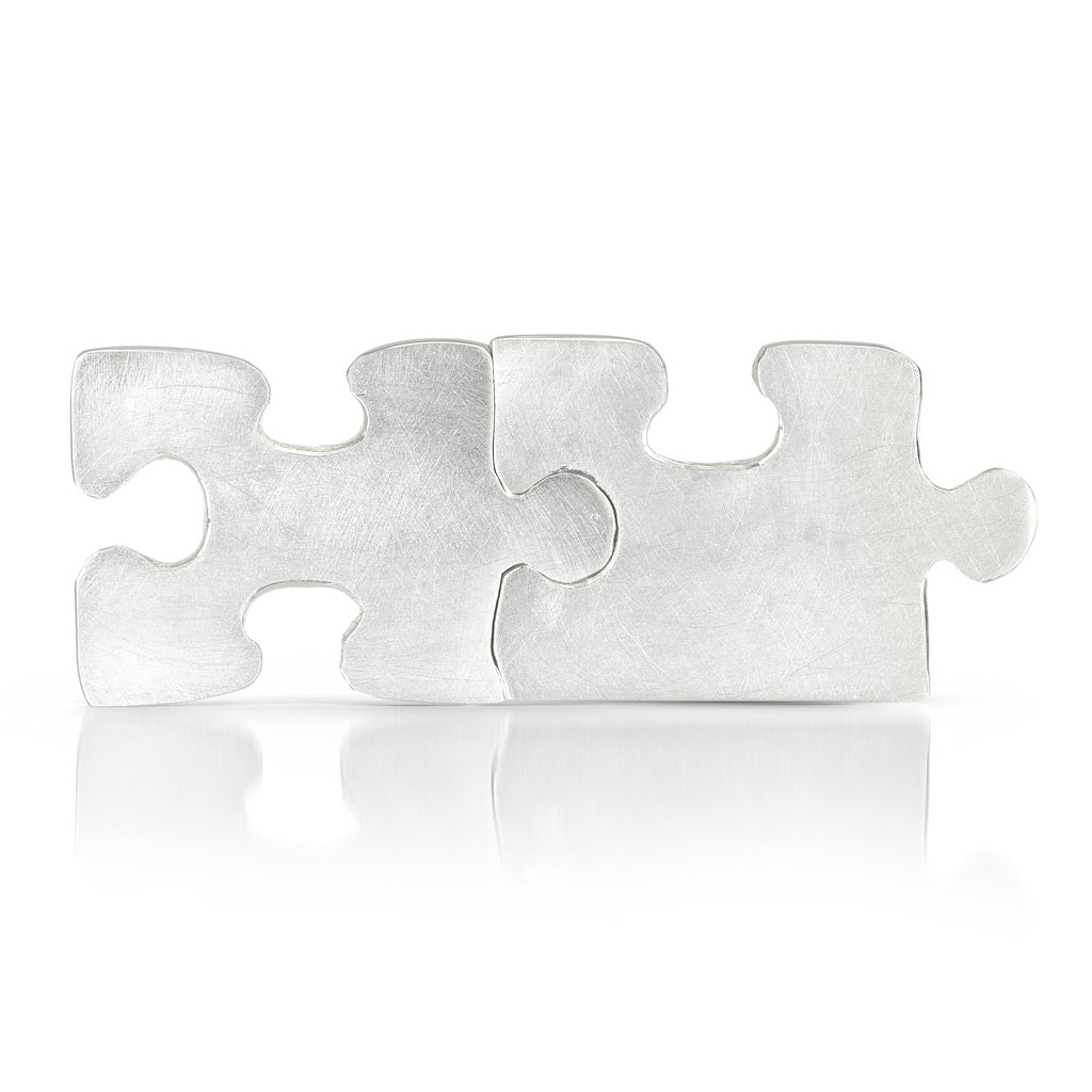 Autism Awareness puzzle piece cuff links that fit together