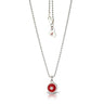 1 X 1 red LEGO brick pendant with sterling silver and diamond on sterling silver chain